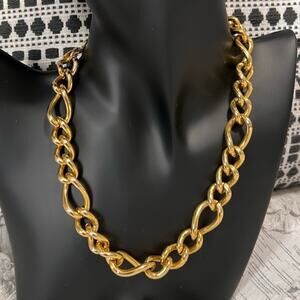 Vintage Erwin‎ Pearl Statement Piece Thick Chunky Chain Link Choker Necklace